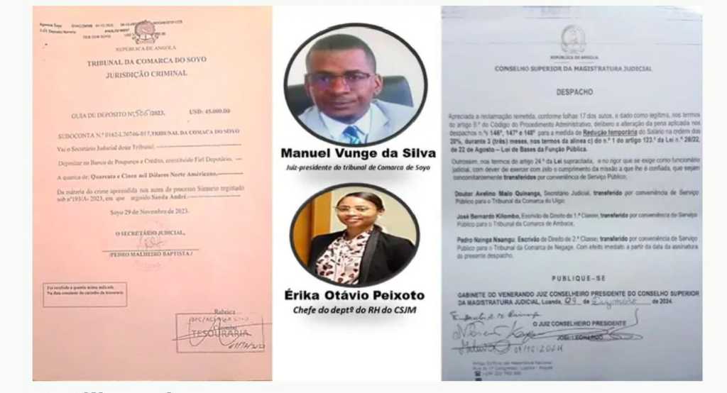 "JUIZ-PRESIDENTE DO TRIBUNAL DO SOYO E CHEFE DE DEPARTAMENTO DO TRIBUNAL SUPREMO ACUSADOS DE LIDERAR ESQUEMA DE CORRUPÇÃO"-FD