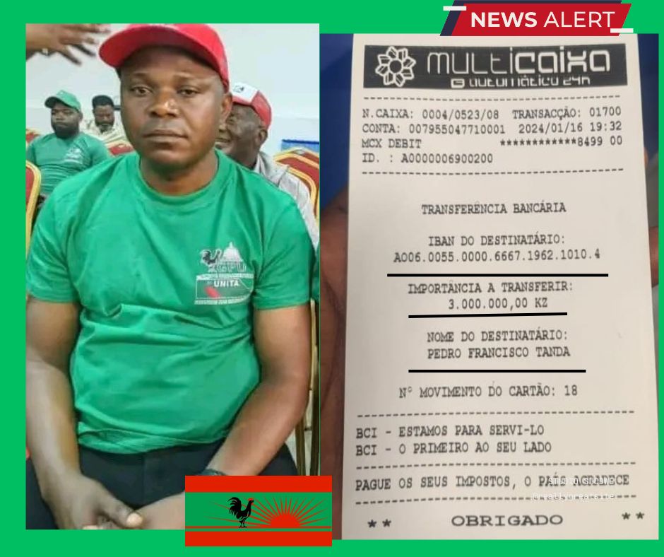 NO ZAIRE: DEPUTADO DA UNITA PEDRO TANDA IMPLICADO EM ESQUEMA DE CONTRABANDO DE COMBUSTÍVEIS